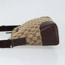 GUCCI GG Canvas Shoulder Bag Beige Silver 114273 Auth 153477-5