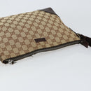 GUCCI GG Canvas Shoulder Bag Beige Silver 114273 Auth 153477-6