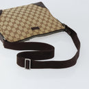 GUCCI GG Canvas Shoulder Bag Beige Silver 114273 Auth 153477-7