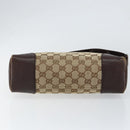 GUCCI GG Canvas Shoulder Bag Beige Silver 114273 Auth 153477-9