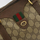 GUCCI GG Supreme Web Sherry Line Boston Bag PVC Beige Gold 40 02 007 Auth 153479-18