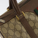 GUCCI GG Supreme Web Sherry Line Boston Bag PVC Beige Gold 40 02 007 Auth 153479-9