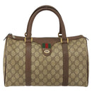 GUCCI GG Supreme Web Sherry Line Boston Bag PVC Beige Gold 40 02 007 Auth 153479-13