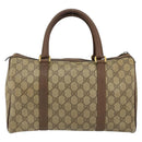 GUCCI GG Supreme Web Sherry Line Boston Bag PVC Beige Gold 40 02 007 Auth 153479-2