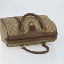 GUCCI GG Supreme Web Sherry Line Boston Bag PVC Beige Gold 40 02 007 Auth 153479-6