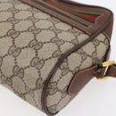 GUCCI GG Supreme Web Sherry Line Bag PVC Beige Gold 56 02 087 Auth 153480-14