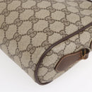GUCCI GG Supreme Web Sherry Line Bag PVC Beige Gold 56 02 087 Auth 153480-16