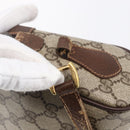 GUCCI GG Supreme Web Sherry Line Bag PVC Beige Gold 56 02 087 Auth 153480-9