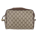 GUCCI GG Supreme Web Sherry Line Bag PVC Beige Gold 56 02 087 Auth 153480-2