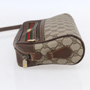 GUCCI GG Supreme Web Sherry Line Bag PVC Beige Gold 56 02 087 Auth 153480-3
