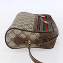 GUCCI GG Supreme Web Sherry Line Bag PVC Beige Gold 56 02 087 Auth 153480-4