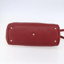 GUCCI Bamboo Hand Bag Leather 2way Red Gold 323660 Auth 153482-11