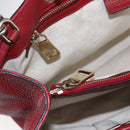 GUCCI Bamboo Hand Bag Leather 2way Red Gold 323660 Auth 153482-18