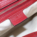 GUCCI Bamboo Hand Bag Leather 2way Red Gold 323660 Auth 153482-19