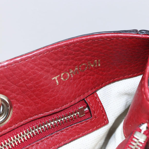 GUCCI Bamboo Hand Bag Leather 2way Red Gold 323660 Auth 153482