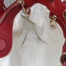 GUCCI Bamboo Hand Bag Leather 2way Red Gold 323660 Auth 153482-23