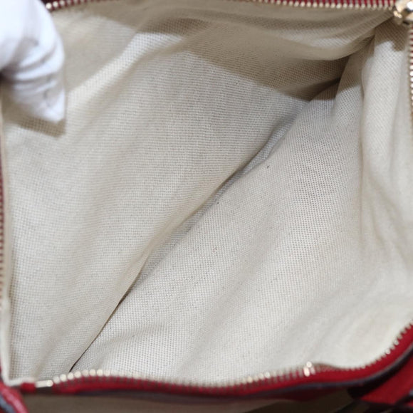 GUCCI Bamboo Hand Bag Leather 2way Red Gold 323660 Auth 153482