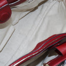 GUCCI Bamboo Hand Bag Leather 2way Red Gold 323660 Auth 153482-26