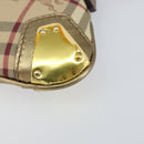 BURBERRY Nova Check Accessory Pouch PVC Beige Gold Auth 153483-9