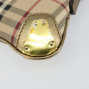 BURBERRY Nova Check Accessory Pouch PVC Beige Gold Auth 153483-15