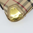 BURBERRY Nova Check Accessory Pouch PVC Beige Gold Auth 153483-16