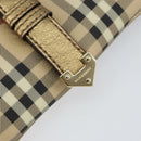 BURBERRY Nova Check Accessory Pouch PVC Beige Gold Auth 153483-10
