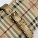 BURBERRY Nova Check Accessory Pouch PVC Beige Gold Auth 153483-17