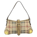 BURBERRY Nova Check Accessory Pouch PVC Beige Gold Auth 153483-13