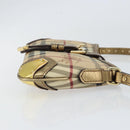 BURBERRY Nova Check Accessory Pouch PVC Beige Gold Auth 153483-3