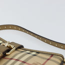 BURBERRY Nova Check Accessory Pouch PVC Beige Gold Auth 153483-8