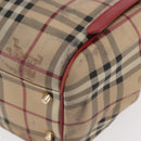 BURBERRY Nova Check Tote Bag PVC Beige Gold Auth 153484-12