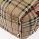 BURBERRY Nova Check Tote Bag PVC Beige Gold Auth 153484-14