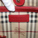 BURBERRY Nova Check Tote Bag PVC Beige Gold Auth 153484-15