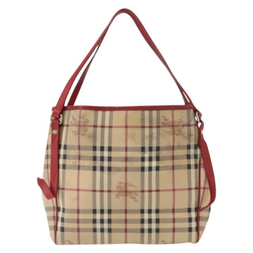 BURBERRY Nova Check Tote Bag PVC Beige Gold Auth 153484 - 0