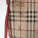 BURBERRY Nova Check Tote Bag PVC Beige Gold Auth 153484-4