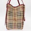 BURBERRY Nova Check Tote Bag PVC Beige Gold Auth 153484-6