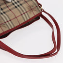 BURBERRY Nova Check Tote Bag PVC Beige Gold Auth 153484-8
