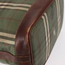 Burberrys Nova Check Shoulder Bag PVC Green Gold Auth 153485-12