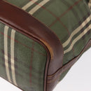 Burberrys Nova Check Shoulder Bag PVC Green Gold Auth 153485-13