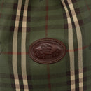 Burberrys Nova Check Shoulder Bag PVC Green Gold Auth 153485-15