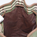 Burberrys Nova Check Shoulder Bag PVC Green Gold Auth 153485-19