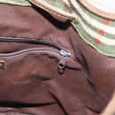 Burberrys Nova Check Shoulder Bag PVC Green Gold Auth 153485-20