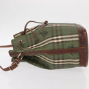 Burberrys Nova Check Shoulder Bag PVC Green Gold Auth 153485-5