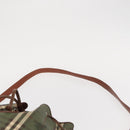 Burberrys Nova Check Shoulder Bag PVC Green Gold Auth 153485-8