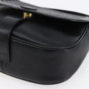 BALLY Shoulder Bag Leather Black Gold Auth 153489-9
