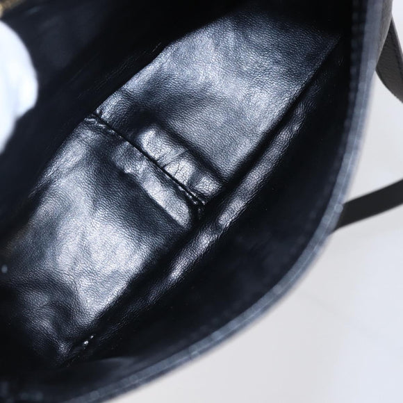 BALLY Shoulder Bag Leather Black Gold Auth 153489