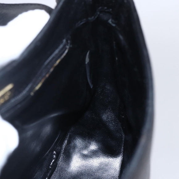 BALLY Shoulder Bag Leather Black Gold Auth 153489