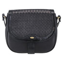 BALLY Shoulder Bag Leather Black Gold Auth 153489-13