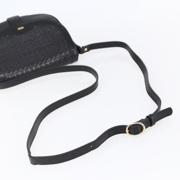 BALLY Shoulder Bag Leather Black Gold Auth 153489