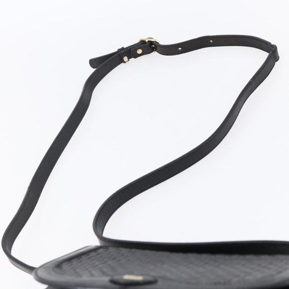 BALLY Shoulder Bag Leather Black Gold Auth 153489